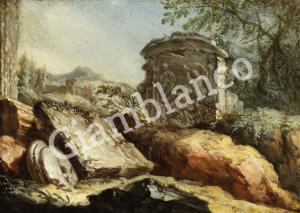 GIUSEPPE ANTONIO PIANCA (Agnona, 1703 - Milão, doc. até 1762), dois "Paisagens com ruínas" VENDIDOS